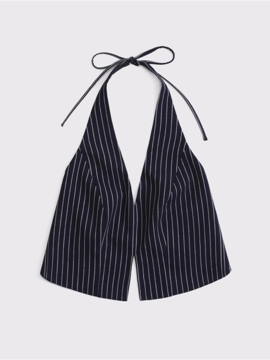 Abercrombie & Fitch Tops - Abercrombie & Fitch Navy Pinstripe Halter Top